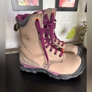 Women's Winter Boots in Tan and Purple